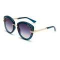 Frameless Women Color Lense Diamond Sunglasses